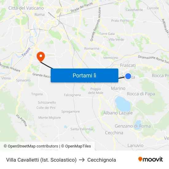 Villa Cavalletti (Ist. Scolastico) to Cecchignola map