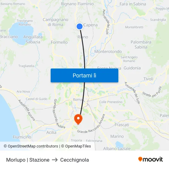 Morlupo | Stazione to Cecchignola map