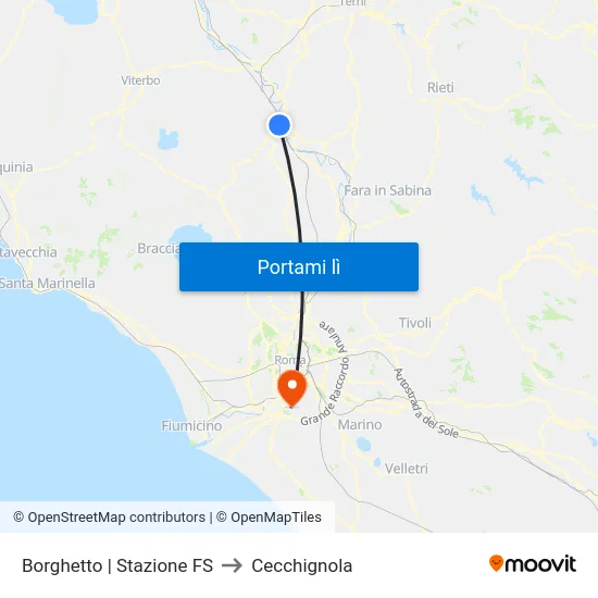 Borghetto | Stazione FS to Cecchignola map