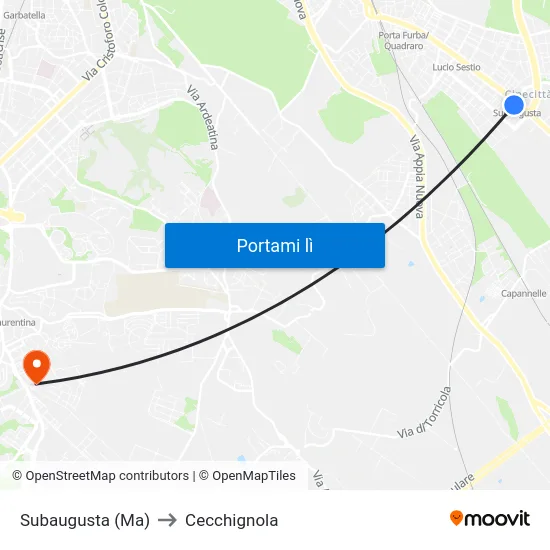Subaugusta (Ma) to Cecchignola map