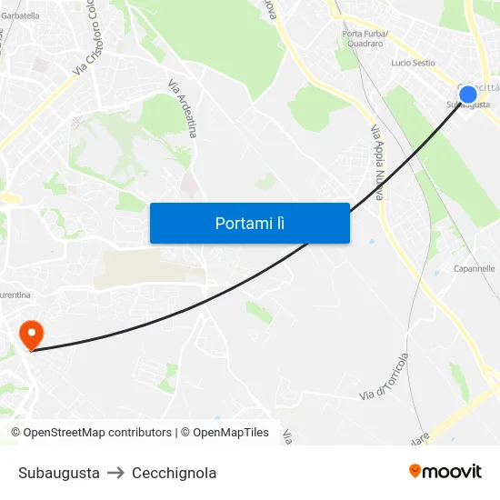 Subaugusta to Cecchignola map