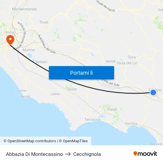 Abbazia Di Montecassino to Cecchignola map