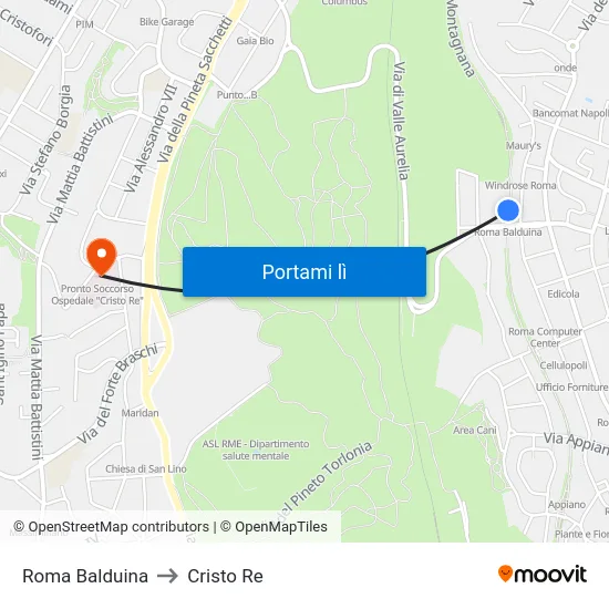 Roma Balduina to Cristo Re map