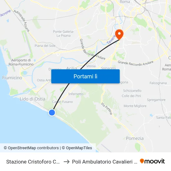 Stazione Cristoforo Colombo to Poli Ambulatorio Cavalieri di Malta map