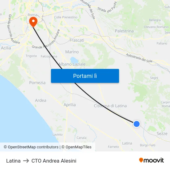 Latina to CTO Andrea Alesini map