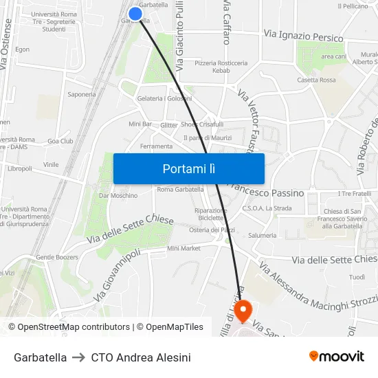 Garbatella to CTO Andrea Alesini map