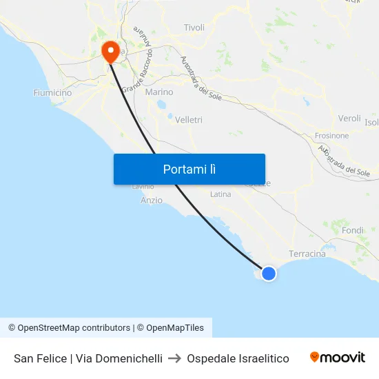 San Felice | Via Domenichelli to Ospedale Israelitico map