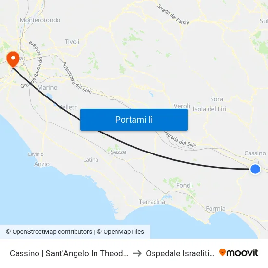 Cassino | Sant'Angelo In Theodice to Ospedale Israelitico map