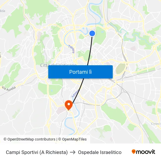 Campi Sportivi (A Richiesta) to Ospedale Israelitico map