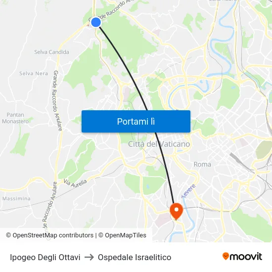 Ipogeo Degli Ottavi to Ospedale Israelitico map