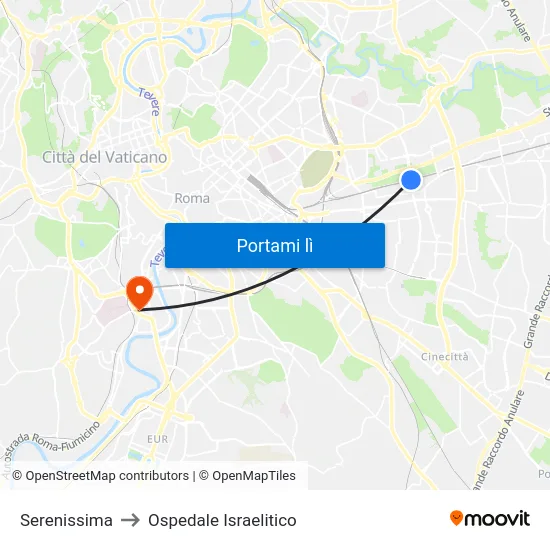 Serenissima to Ospedale Israelitico map