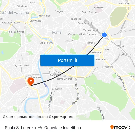 Scalo S. Lorenzo to Ospedale Israelitico map