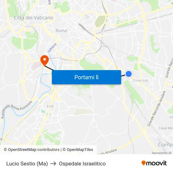 Lucio Sestio (Ma) to Ospedale Israelitico map
