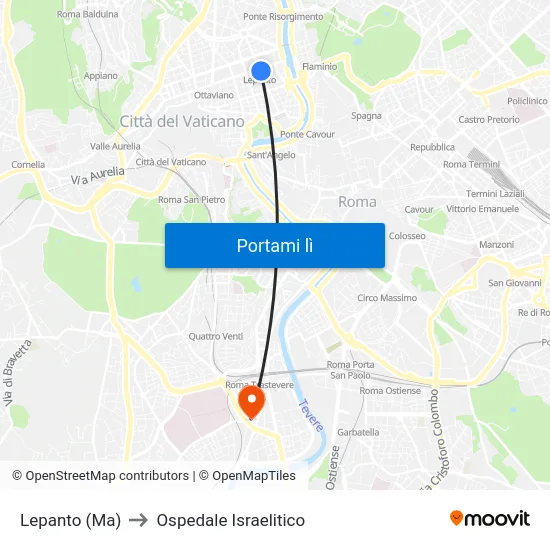 Lepanto (Ma) to Ospedale Israelitico map