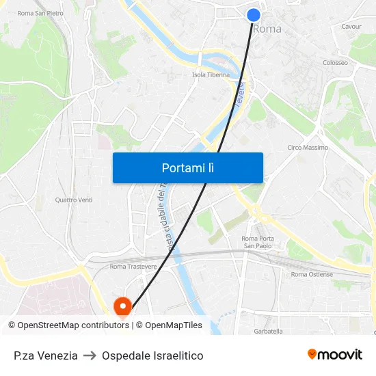 Venezia to Ospedale Israelitico map