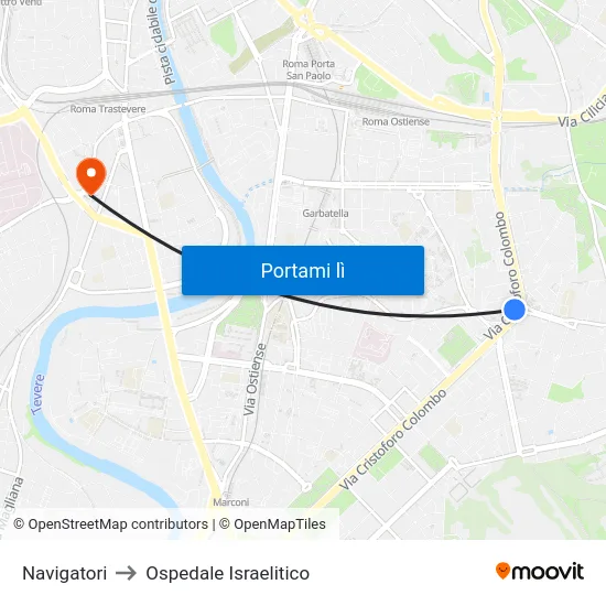 Navigatori to Ospedale Israelitico map