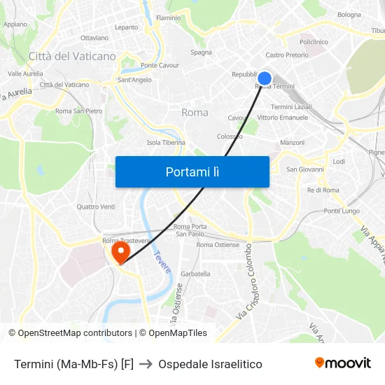 Termini (Ma-Mb-Fs) [F] to Ospedale Israelitico map