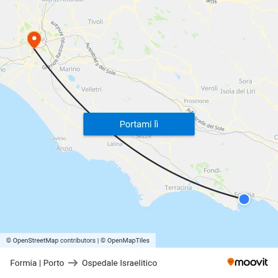 Formia | Porto to Ospedale Israelitico map