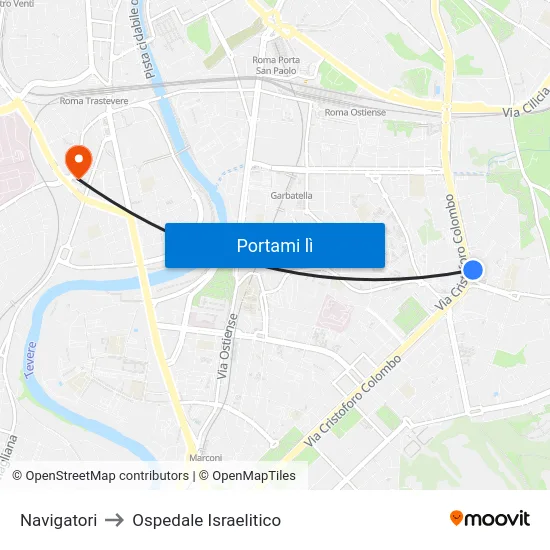 Navigatori to Ospedale Israelitico map