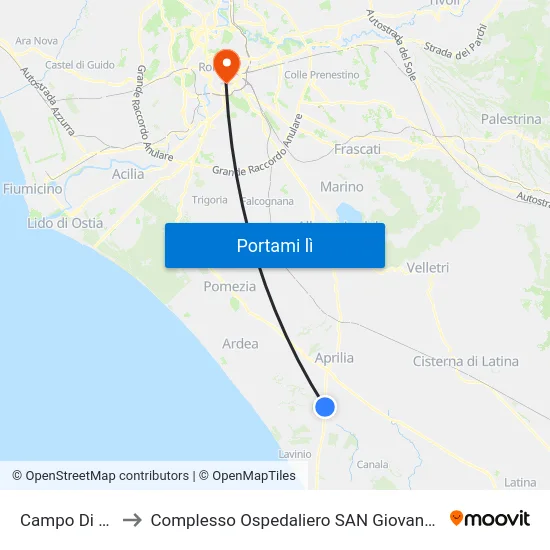 Campo Di Carne to Complesso Ospedaliero SAN Giovanni Addolorata map