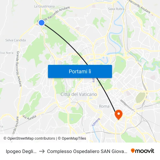 Ipogeo Degli Ottavi to Complesso Ospedaliero SAN Giovanni Addolorata map