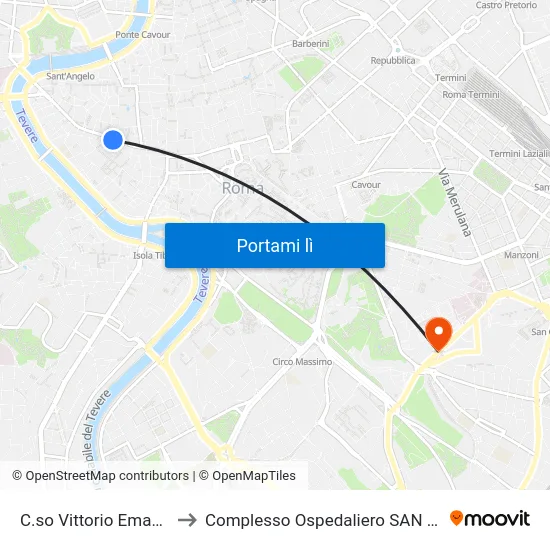 C.so Vittorio Emanuele/Navona to Complesso Ospedaliero SAN Giovanni Addolorata map