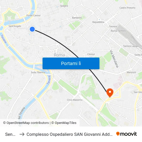 Senato to Complesso Ospedaliero SAN Giovanni Addolorata map