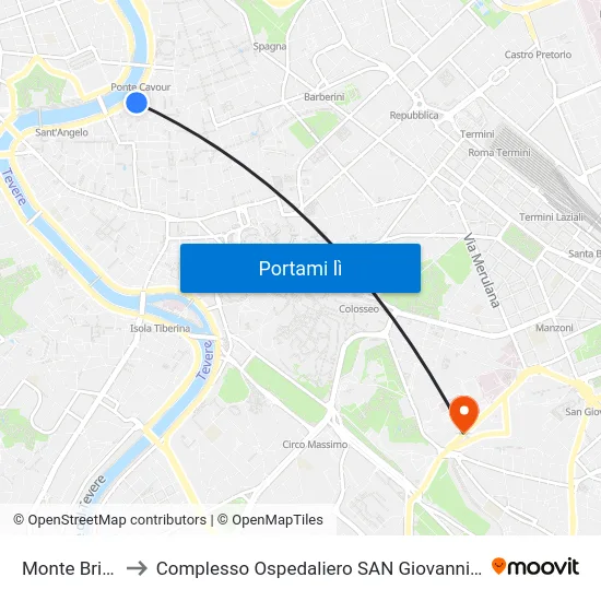 Monte Brianzo to Complesso Ospedaliero SAN Giovanni Addolorata map