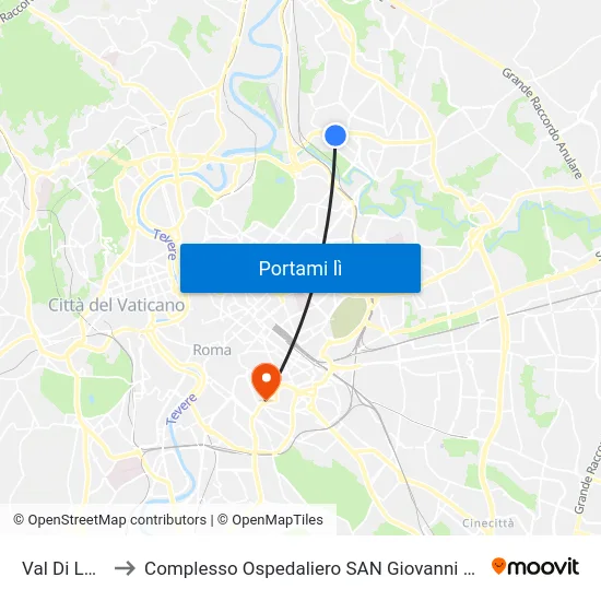 Val Di Lanzo to Complesso Ospedaliero SAN Giovanni Addolorata map