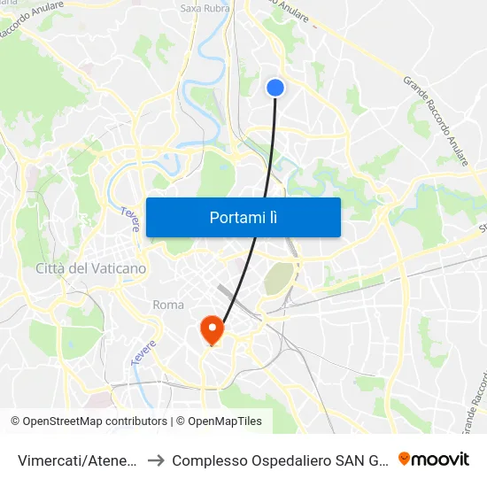 Vimercati/Ateneo Salesiano to Complesso Ospedaliero SAN Giovanni Addolorata map