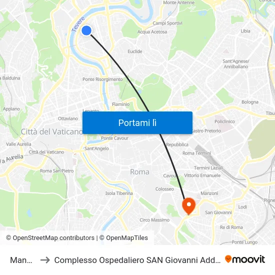 Mancini to Complesso Ospedaliero SAN Giovanni Addolorata map