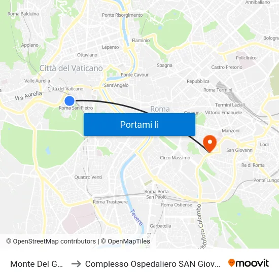 Monte Del Gallo (Fs) to Complesso Ospedaliero SAN Giovanni Addolorata map