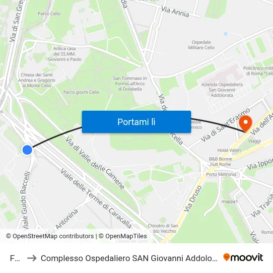 Fao to Complesso Ospedaliero SAN Giovanni Addolorata map