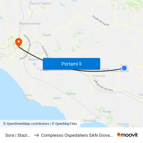 Sora | Stazione FS to Complesso Ospedaliero SAN Giovanni Addolorata map