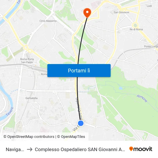Navigatori to Complesso Ospedaliero SAN Giovanni Addolorata map