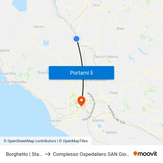 Borghetto | Stazione FS to Complesso Ospedaliero SAN Giovanni Addolorata map