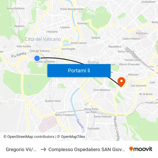 Gregorio Vii/Ranucci to Complesso Ospedaliero SAN Giovanni Addolorata map