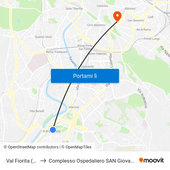 Val Fiorita (Mb-Rl) to Complesso Ospedaliero SAN Giovanni Addolorata map