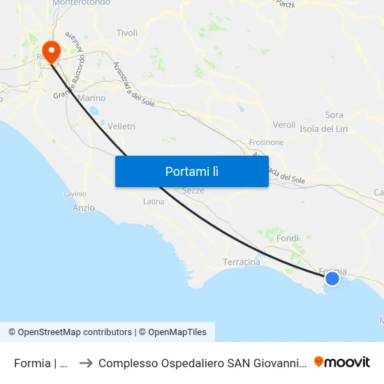 Formia | Porto to Complesso Ospedaliero SAN Giovanni Addolorata map