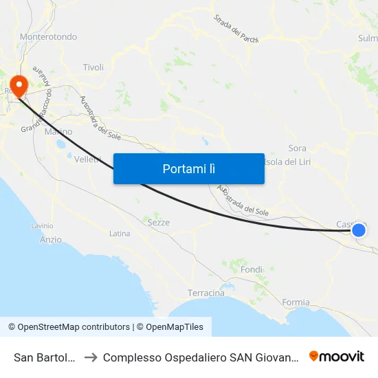 San Bartolomeo to Complesso Ospedaliero SAN Giovanni Addolorata map
