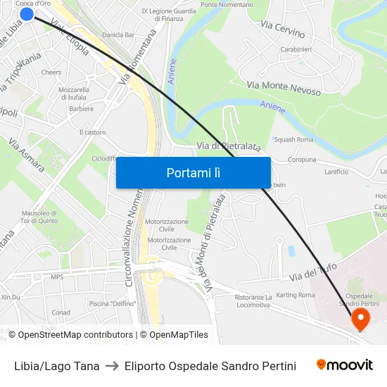 Libia/Lago Tana to Eliporto Ospedale Sandro Pertini map