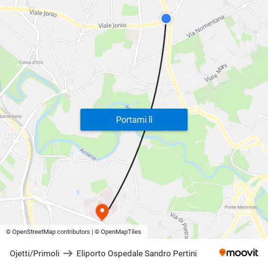 Ojetti/Primoli to Eliporto Ospedale Sandro Pertini map
