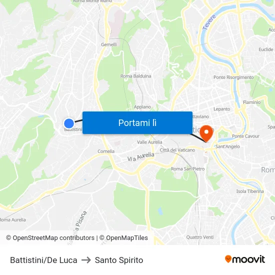 Battistini/De Luca to Santo Spirito map