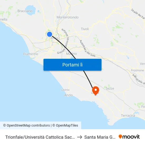 Trionfale/Università Cattolica Sacro Cuore to Santa Maria Goretti map