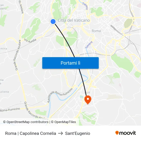 Roma | Capolinea Cornelia to Sant'Eugenio map