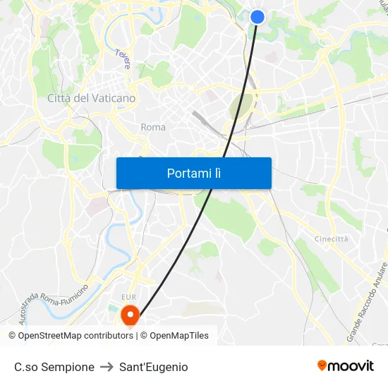 C.so Sempione to Sant'Eugenio map