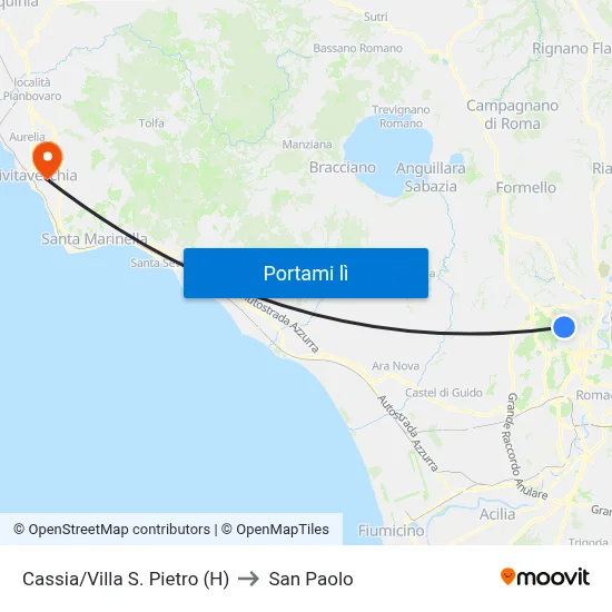 Cassia/Villa S. Pietro (H) to San Paolo map