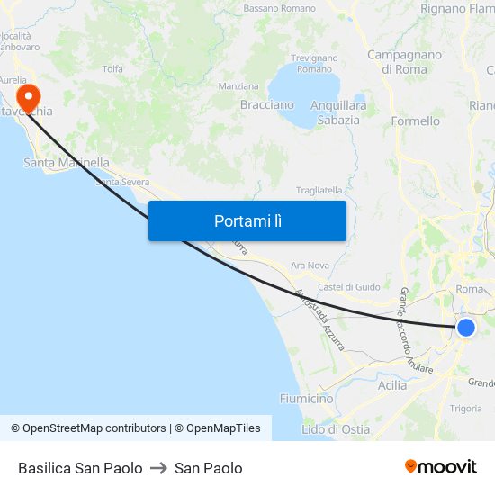 Basilica San Paolo to San Paolo map