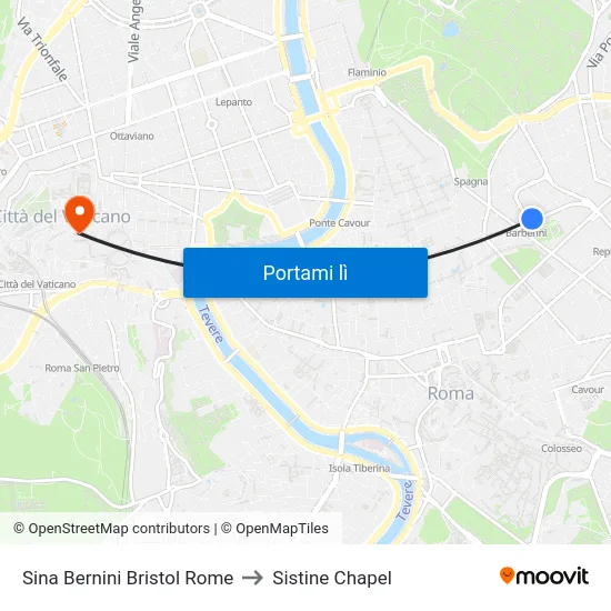 Sina Bernini Bristol Rome to Sistine Chapel map