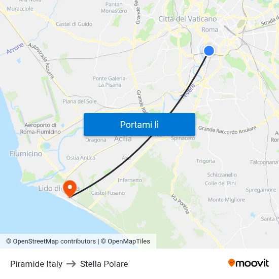 Piramide Italy to Stella Polare map